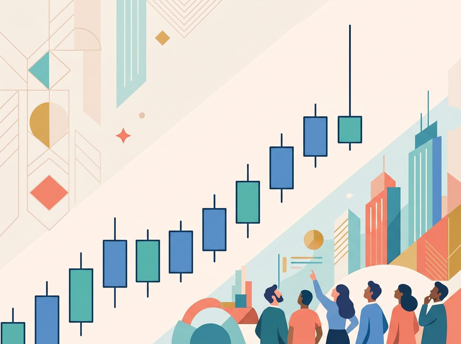 Illustration of a shooting star candlestick pattern