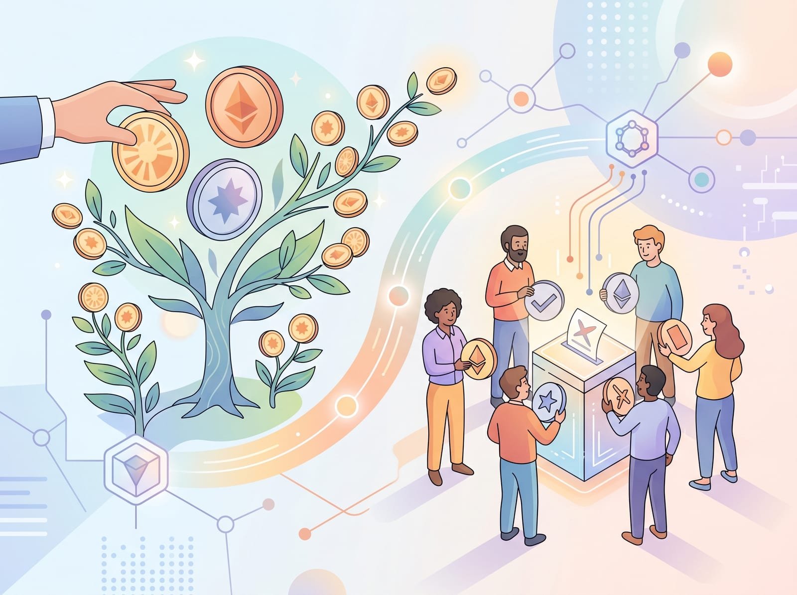Illustration of crypto staking benefits