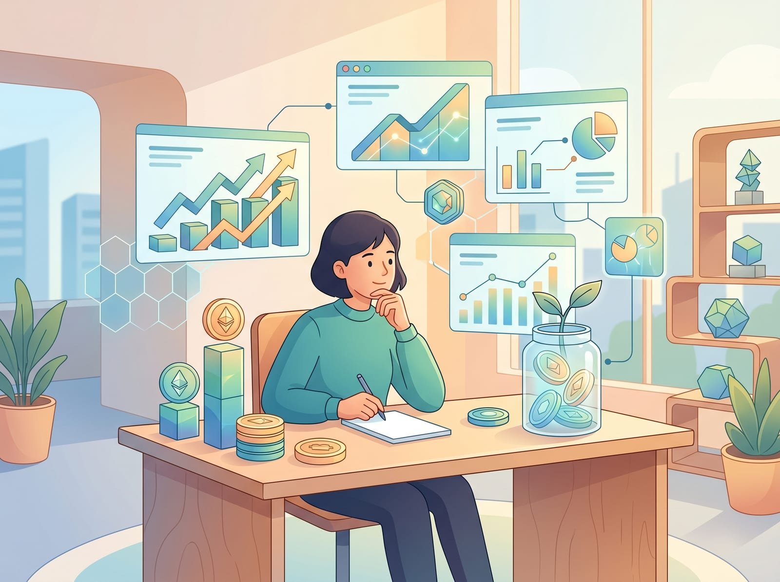 Illustration of crypto staking strategy