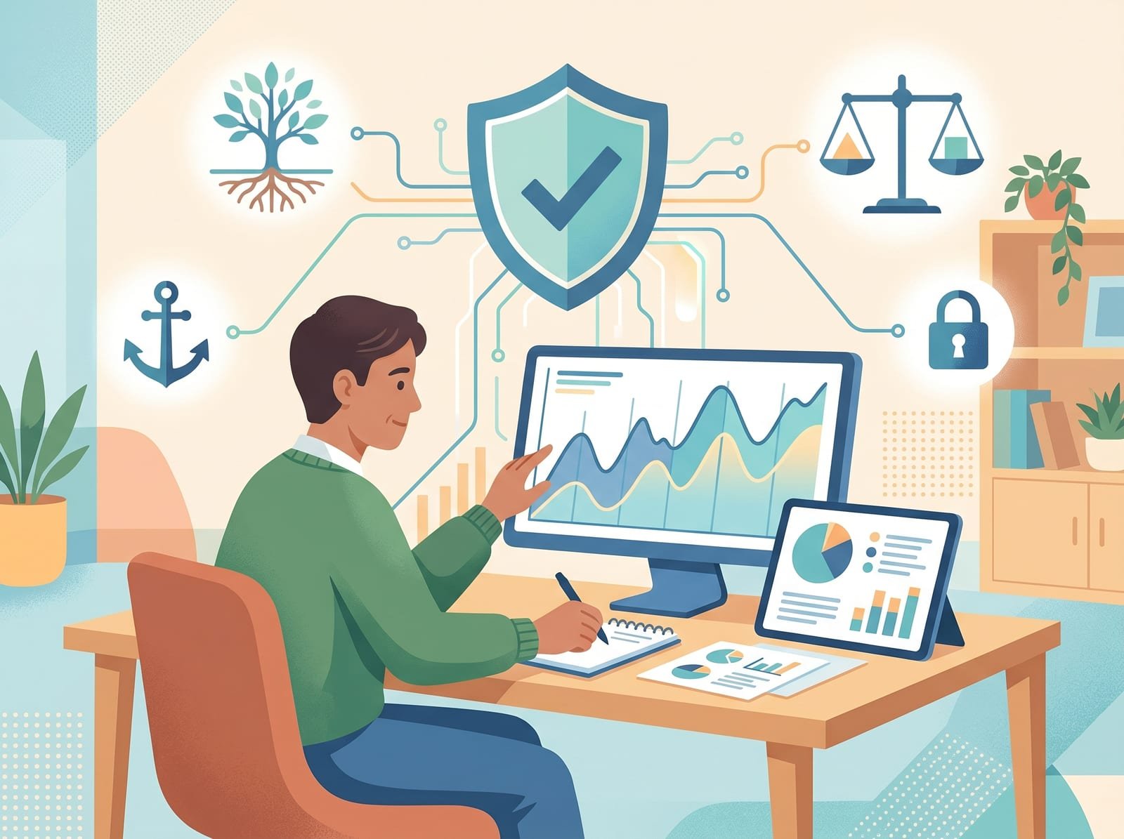 person planning a risk management strategy