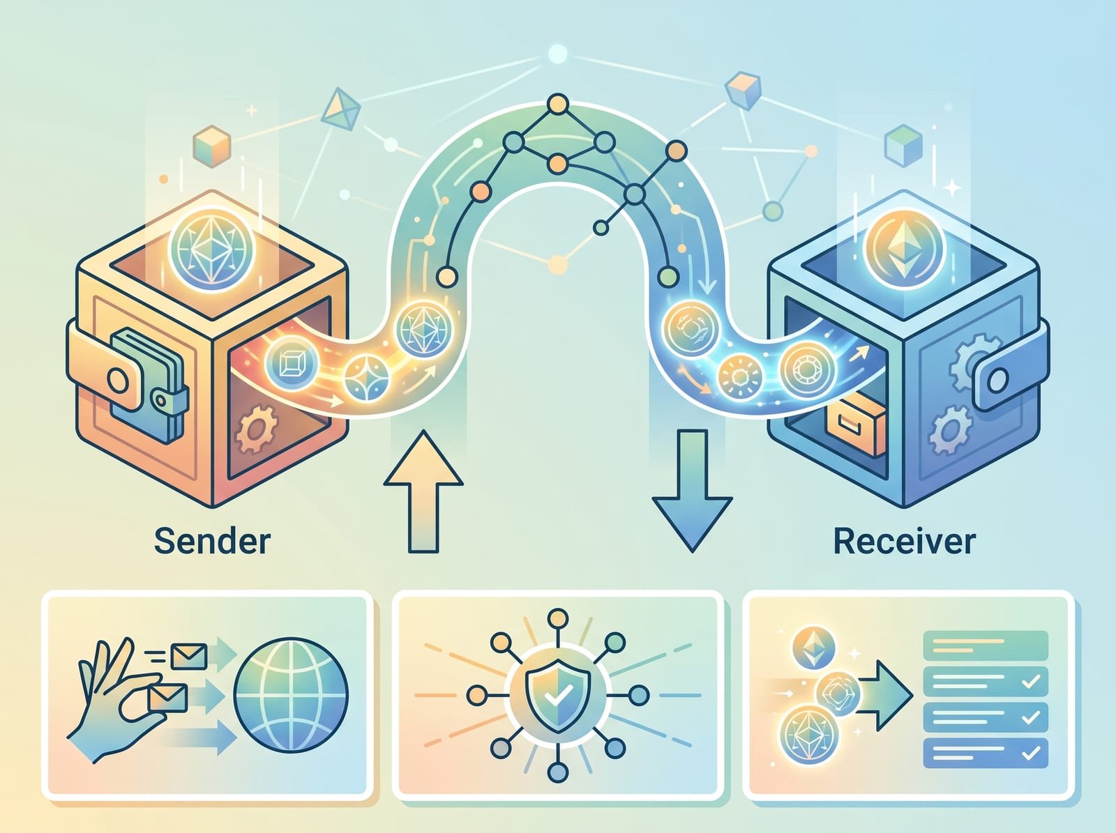 Diagram showing how a digital wallet works