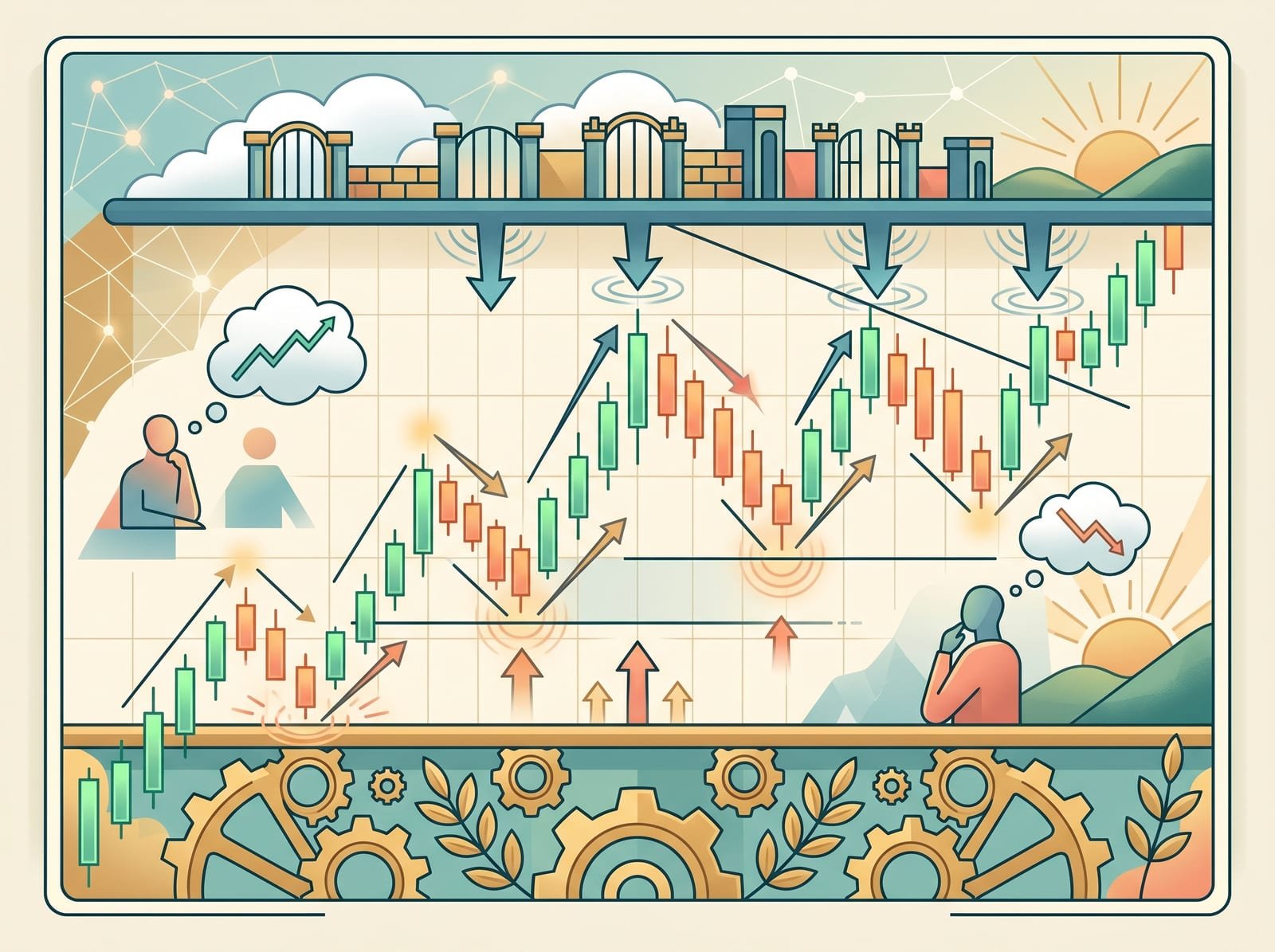 Chart showing support and resistance levels