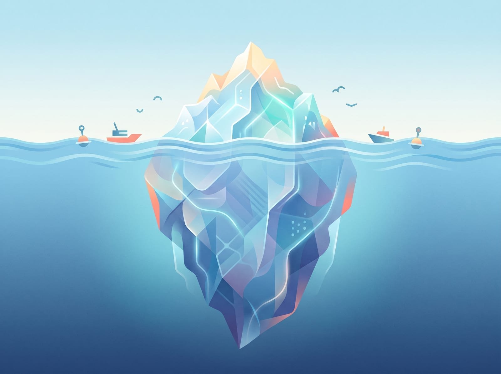 Illustration of an iceberg order concept