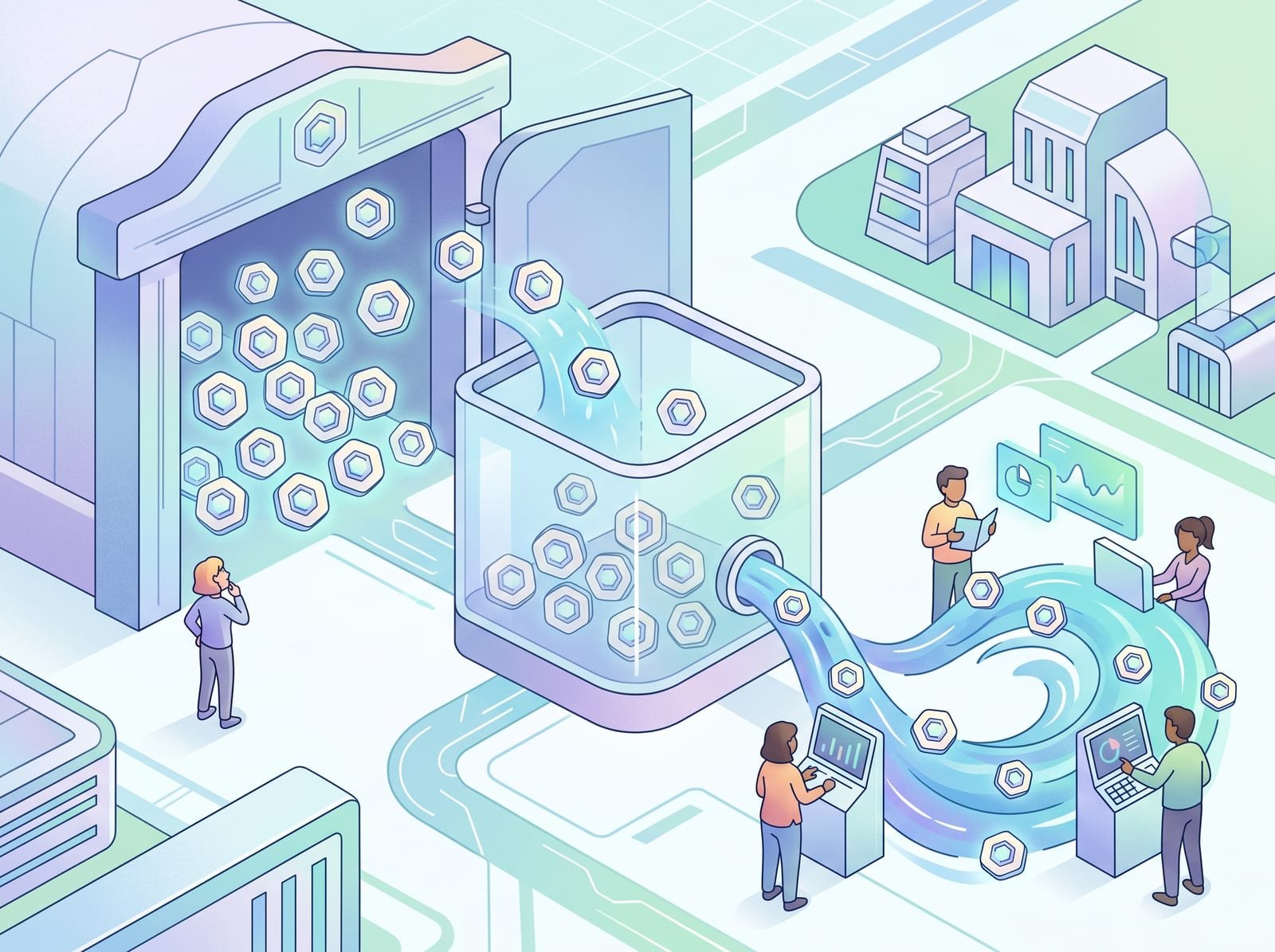 Graph showing types of token supply