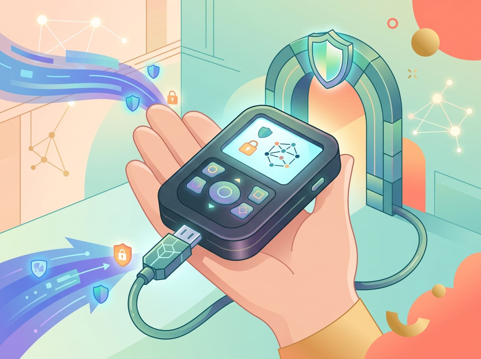 Illustration of a hardware wallet