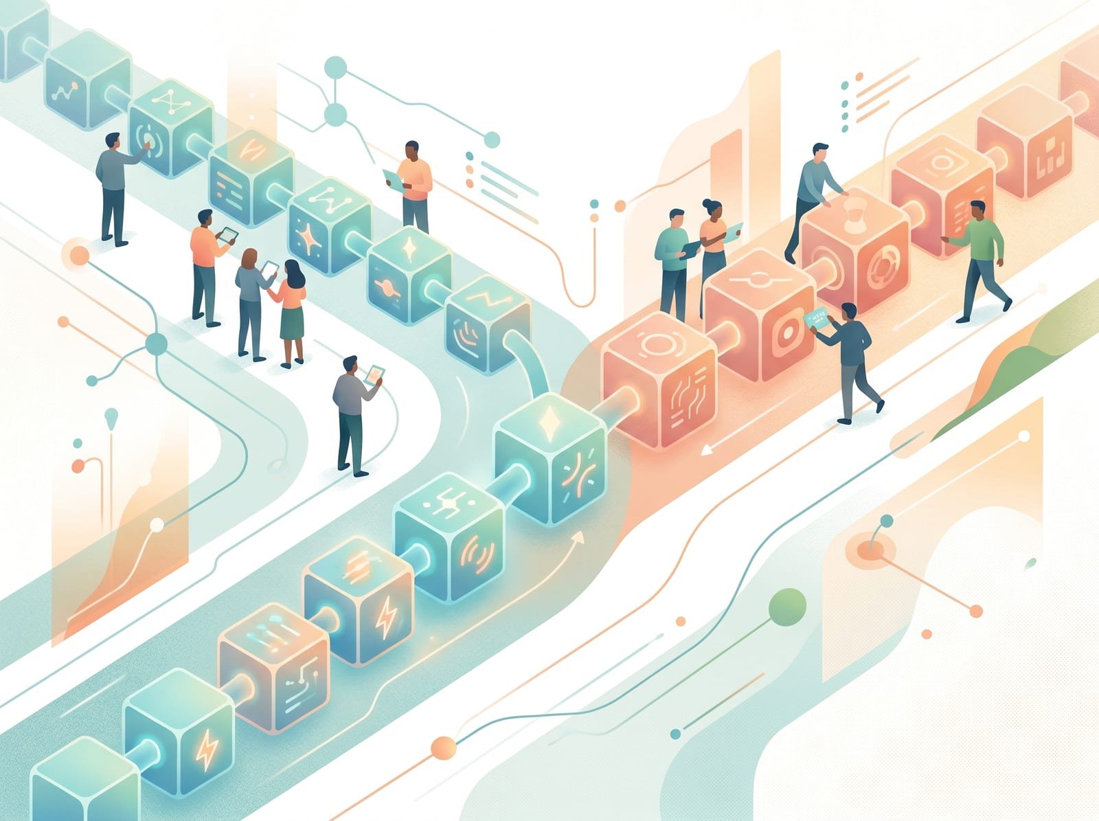 Illustration of blockchain fork creating Bitcoin Cash