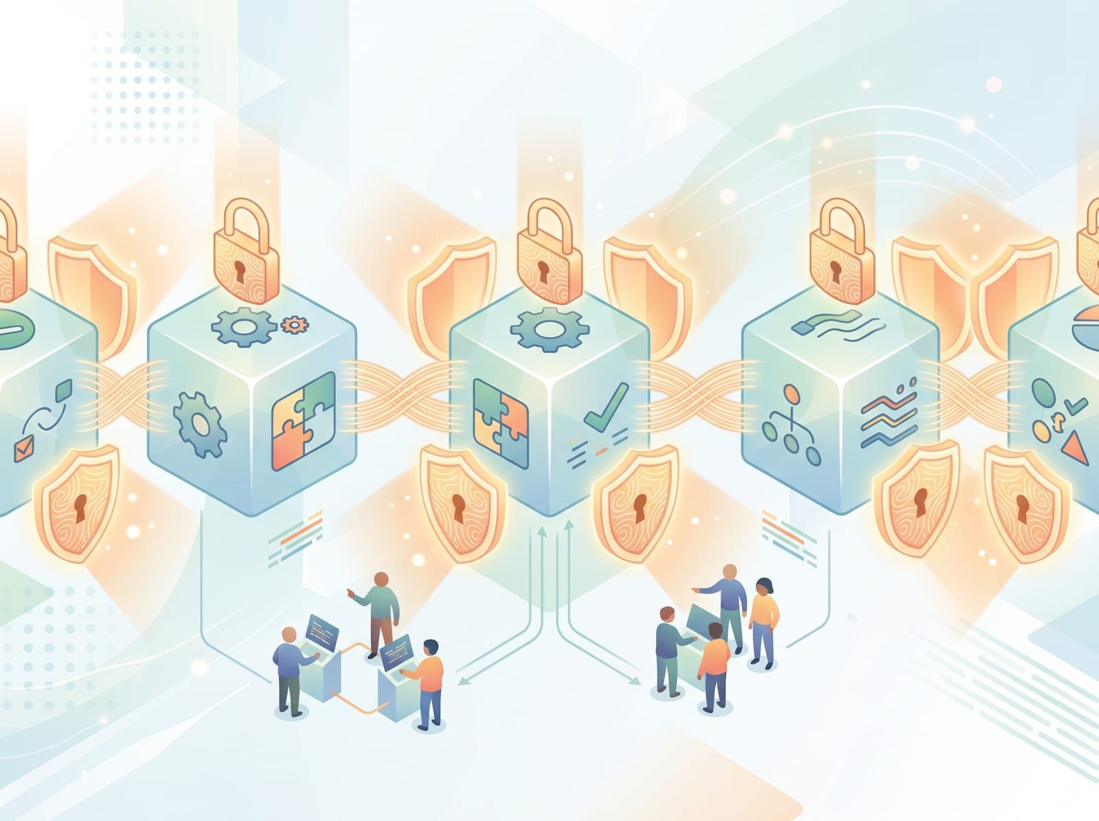 Illustration of blockchain technology